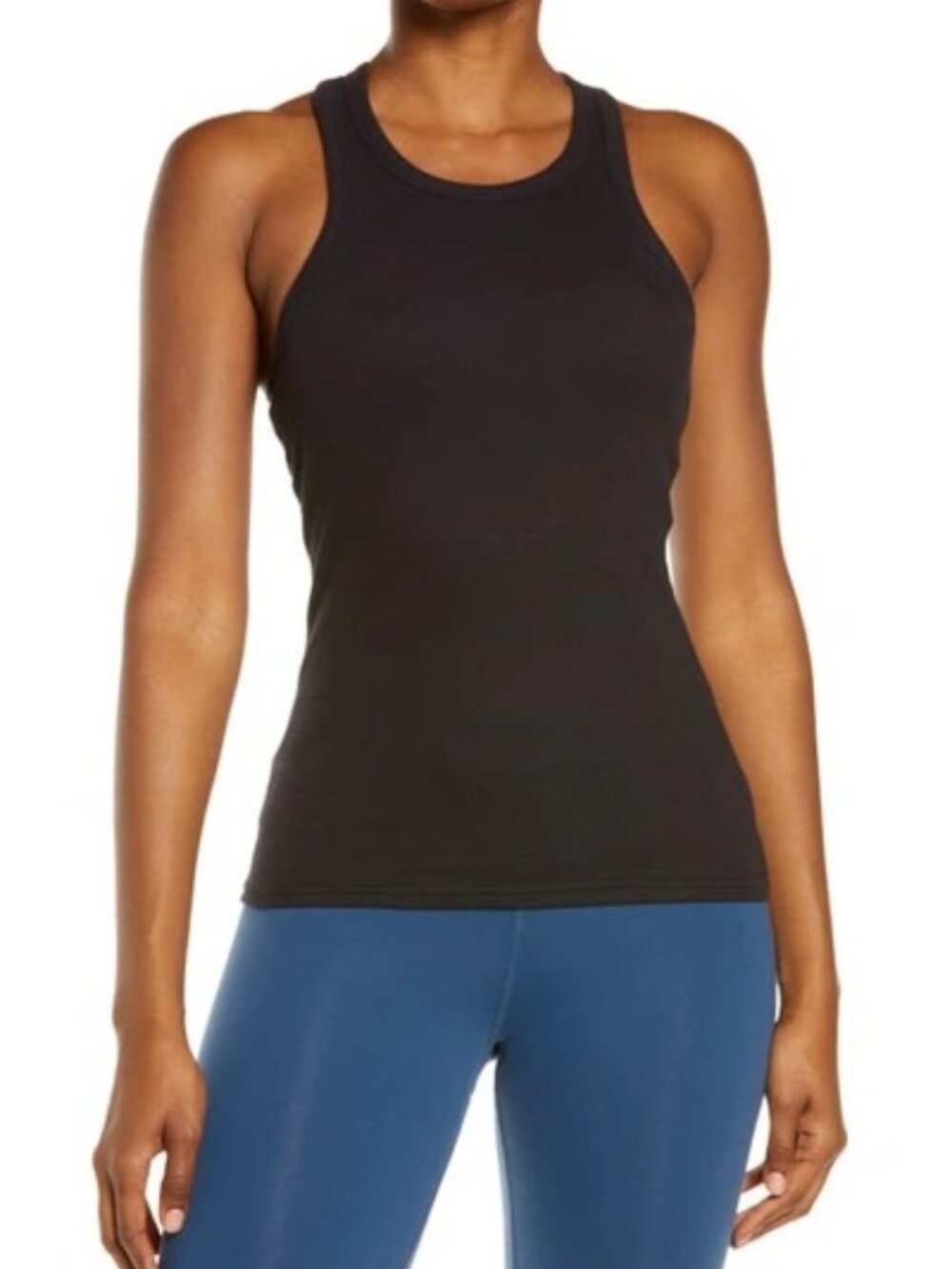 alo - Ribbed Aspire Full Length Tank - Black - S